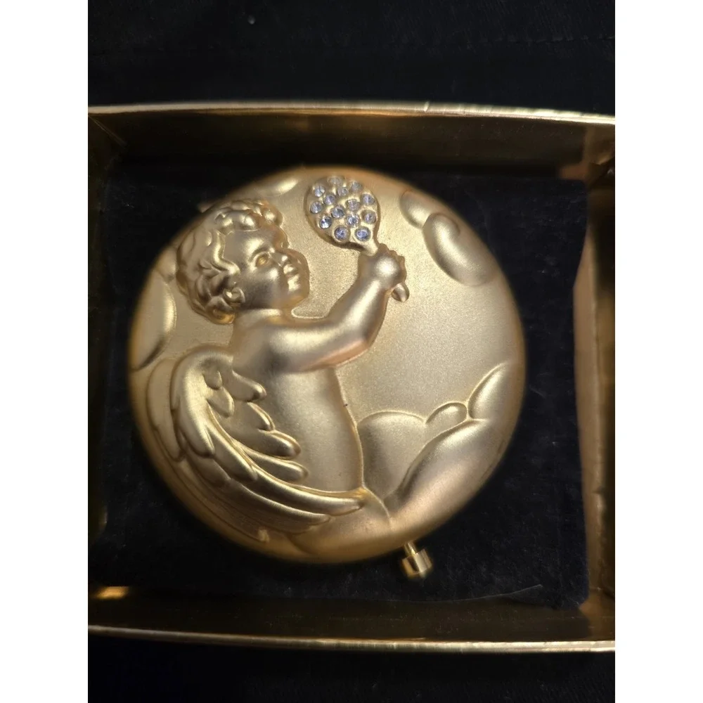 VTG 1996 Estee Lauder Sept. Angel Lucidity‎ Pressed Powder Compact NEW Sapphire
